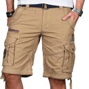 GN Shorts Poudre - Geographical Norway Herren Cargo Shorts inkl. passendem Gürtel