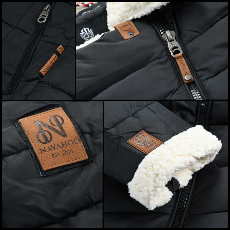 Navahoo Smoothy Damen Designer Winter Jacke gesteppt mit Teddyfell B6,  49,90 €