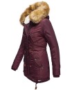 Navahoo warme Damen Winter Jacke mit Teddyfell B399 Weinrot Größe XS - Gr. 34