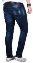 Alessandro Salvarini Designer Herren Jeans Hose Dunkelblau Regular Slim O058