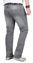 Alessandro Salvarini Herren Jeans Grau Used Gerades Bein O-065