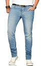 Alessandro Salvarini Herren Jeans Blau Regular Slim O-171