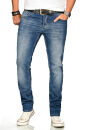 Alessandro Salvarini Herren Jeans Blau Regular Slim O-173