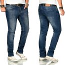 Alessandro Salvarini Herren Jeans Blau Regular Slim O-173...