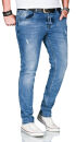 Alessandro Salvarini Herren Jeans Blau Regular Slim O-160