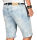 Alessandro Salvarini Herren Jeans Shorts Ozeanblau Slim Fit O142