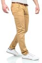 Maurelio Modriano Herren Designer Chino Hose MM016 Beige...