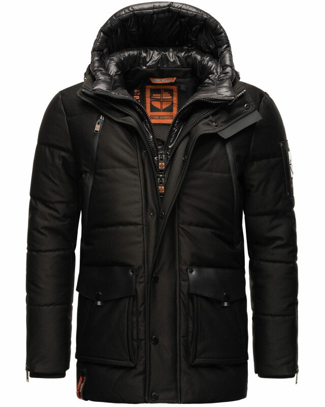 Stone Harbour Mitjaa Herren Winter Jacke Parka B727 Schwarz Größe S - Gr. S