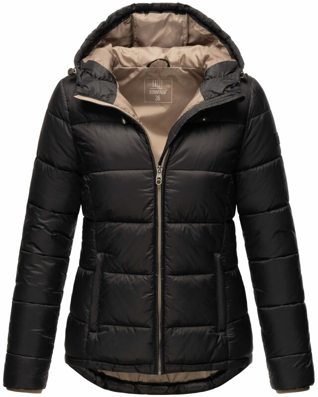 Marikoo Rose Damen Winter Jacke € , Größe Schwarz B647 gesteppt lang XXL 79,90