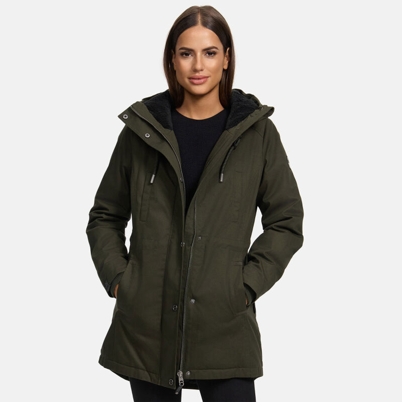 Navahoo Winterfunke Damen Winterjacke N038 Olive Größe XL - Gr. 42